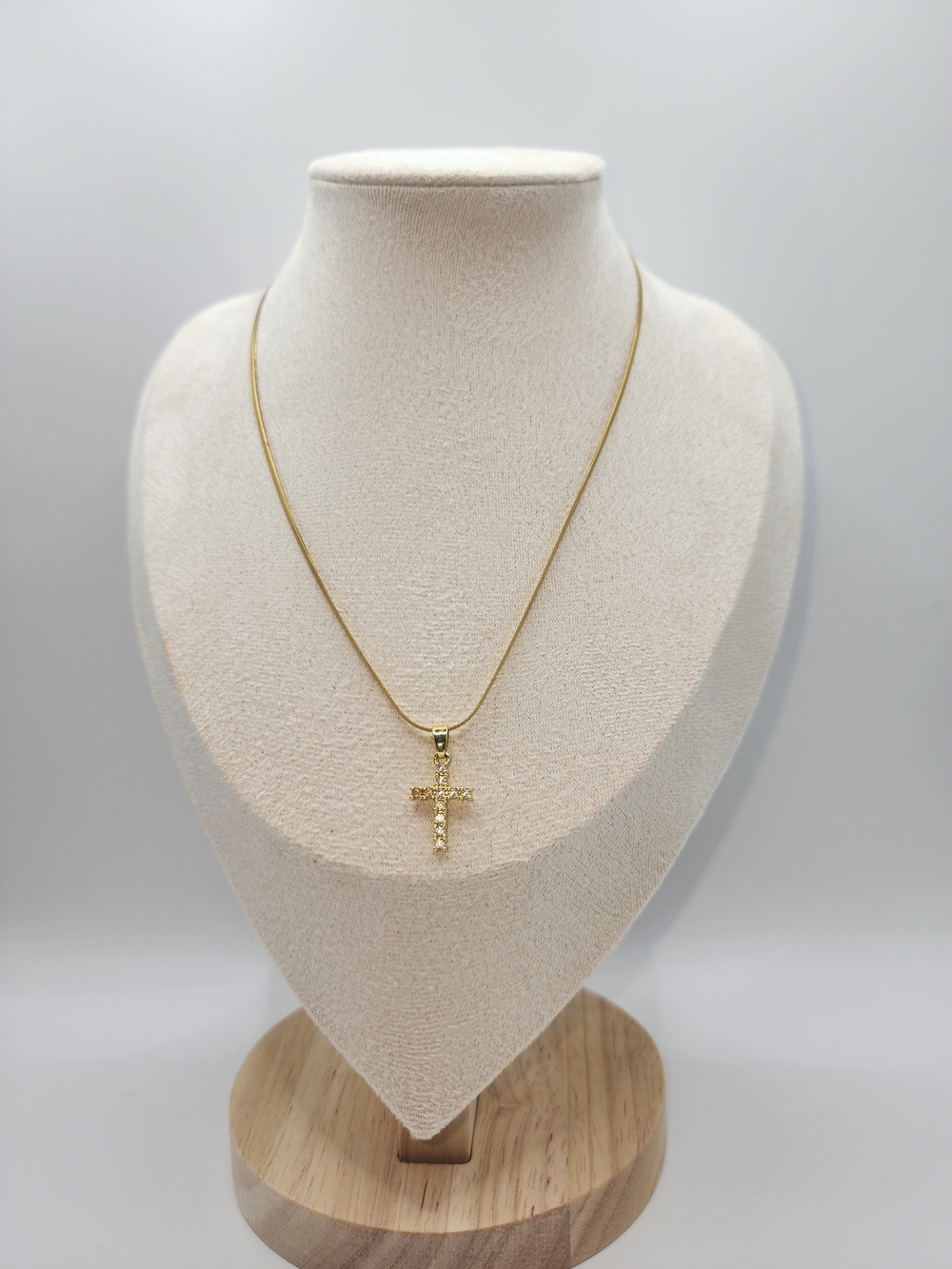 Delicate Gold Cross Pendant Necklace - Unbranded